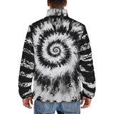 Down-Padded Puffer Jacket Black and White Tie Dye