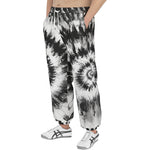 Men's Sweatpants Black and White Tie Dye