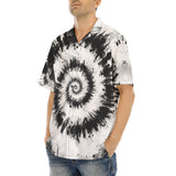 Hawaiian Shirt Black and White Tie Dye