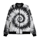 Bomber Jacket Black and White Tie Dye