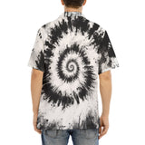 Hawaiian Shirt Black and White Tie Dye