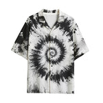 Hawaiian Shirt Black and White Tie Dye