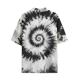 Hawaiian Shirt Black and White Tie Dye