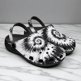 Classic Clogs Black and White Tie Dye
