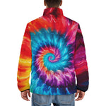 Down-Padded Puffer Jacket Colorful Tie Dye