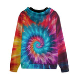 Men's Zip Up Hoodie Colorful Tie Dye