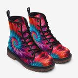 Leather Boots Colorful Tie Dye