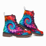 Leather Boots Colorful Tie Dye