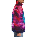 Down-Padded Puffer Jacket Colorful Tie Dye