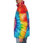 Down-Padded Puffer Jacket Colorful Tie Dye