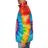 Down-Padded Puffer Jacket Colorful Tie Dye