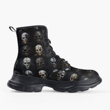 Casual Leather Chunky Boots Scary Skulls Masks Collection