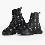 Casual Leather Chunky Boots Scary Skulls Masks Collection