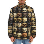 Down-Padded Puffer Jacket Wooden Skulls Array