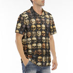 Men's Polo Shirt Wooden Skulls Array