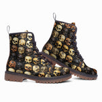 Leather Boots Wooden Skulls Array