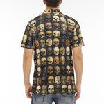 Men's Polo Shirt Wooden Skulls Array