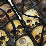 Men's Zip Up Hoodie Wooden Skulls Array