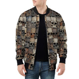 Bomber Jacket Carved Skulls on Wall