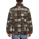 Down-Padded Puffer Jacket Carved Skulls on Wall