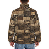 Down-Padded Puffer Jacket Wooden Skulls Mosaic Wall