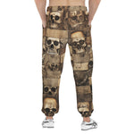 Men's Sweatpants Wooden Skulls Mosaic Wall