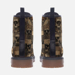 Leather Boots Wooden Skulls Mosaic Wall