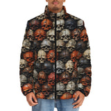 Down-Padded Puffer Jacket Skulls Collage