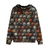 Men's Zip Up Hoodie Skulls Collage