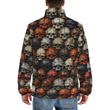 Down-Padded Puffer Jacket Skulls Collage