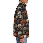 Down-Padded Puffer Jacket Skulls Collage