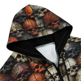 Men's Zip Up Hoodie Skulls Collage