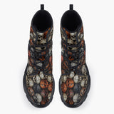 Casual Leather Chunky Boots Skulls Collage