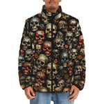 Down-Padded Puffer Jacket Colorful Skulls Wall Art