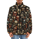 Down-Padded Puffer Jacket Colorful Skulls Wall Art
