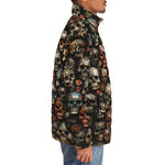 Down-Padded Puffer Jacket Colorful Skulls Wall Art