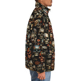 Down-Padded Puffer Jacket Colorful Skulls Wall Art