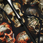 Men's Zip Up Hoodie Colorful Skulls Wall Art