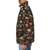 Down-Padded Puffer Jacket Colorful Skulls Wall Art