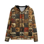 Men's Zip Up Hoodie Broken Skulls Mosaic