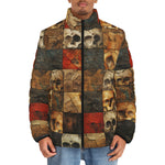 Down-Padded Puffer Jacket Broken Skulls Mosaic