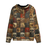 Men's Zip Up Hoodie Broken Skulls Mosaic