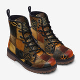 Leather Boots African Animals Skin Patchwork