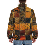 Down-Padded Puffer Jacket African Animals Skin Patchwork