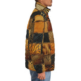 Down-Padded Puffer Jacket African Animals Skin Patchwork