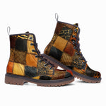 Leather Boots African Animals Skin Patchwork