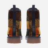 Leather Boots African Animals Skin Patchwork