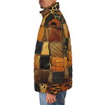 Down-Padded Puffer Jacket African Animals Skin Patchwork