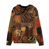 Men's Zip Up Hoodie African Art Patchwork