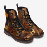 Leather Boots African Art Patchwork